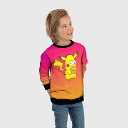 Свитшот детский Гомер Симпсон Пикачу, цвет: 3D-черный — фото 2