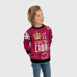 Свитшот детский Её величество Прекрасная Александра, цвет: 3D-черный — фото 2