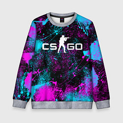 Свитшот детский КС ГО НЕОН CS GO NEON, цвет: 3D-меланж