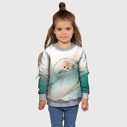 Свитшот детский Кошка выбирает себе хозяина, и никак иначе, цвет: 3D-меланж — фото 2