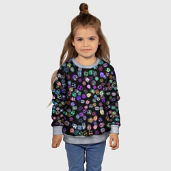 Свитшот детский Неоновые жуки, цвет: 3D-меланж — фото 2