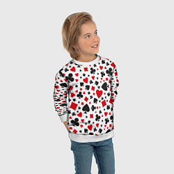 Свитшот детский Картёжные Масти, цвет: 3D-белый — фото 2