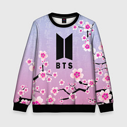 Свитшот детский BTS ЦВЕТЫ САКУРЫ, цвет: 3D-черный