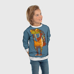 Свитшот детский Лягуха-путешественица, цвет: 3D-белый — фото 2