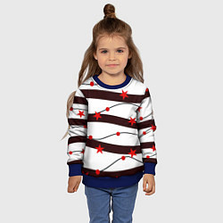 Свитшот детский Красные Звезды На Волнах, цвет: 3D-синий — фото 2