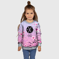 Свитшот детский EXO ЦВЕТЫ САКУРЫ, цвет: 3D-меланж — фото 2