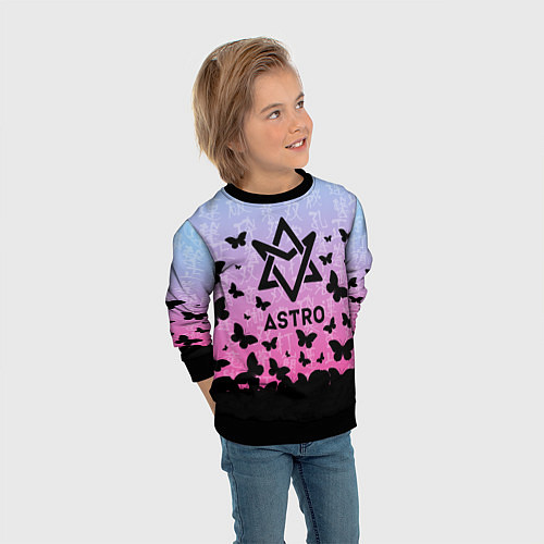Детский свитшот ASTRO БАБОЧКИ / 3D-Черный – фото 3