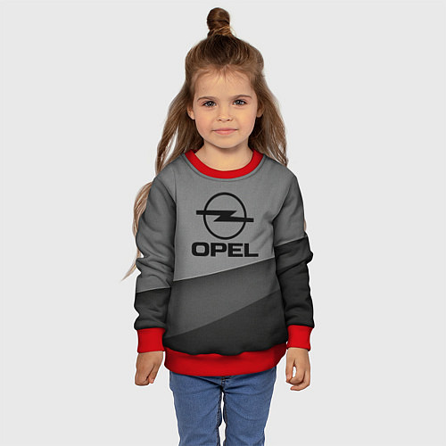Детский свитшот Opel astra / 3D-Красный – фото 4