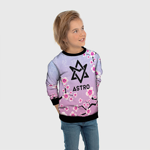 Детский свитшот ASTRO ЦВЕТЫ САКУРЫ / 3D-Черный – фото 3