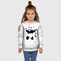 Свитшот детский BANKSY БЭНКСИ панда, цвет: 3D-белый — фото 2