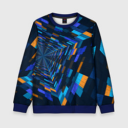Свитшот детский Geometric pattern Fashion Vanguard, цвет: 3D-синий