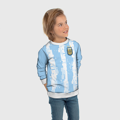 Детский свитшот Сборная Аргентины Современная форма / 3D-Белый – фото 3