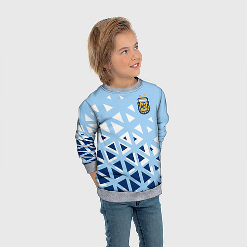 Детский свитшот Сборная Аргентины футбол / 3D-Меланж – фото 3