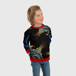 Свитшот детский Огненные фракталы 3d, цвет: 3D-красный — фото 2