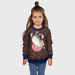 Свитшот детский Забавный кот с клубком, цвет: 3D-синий — фото 2