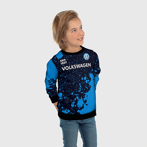 Детский свитшот ФОЛЬКСВАГЕН Est 1937 Краска / 3D-Черный – фото 3