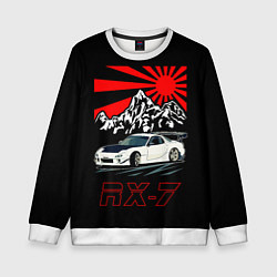 Свитшот детский Мазда RX - 7, цвет: 3D-белый