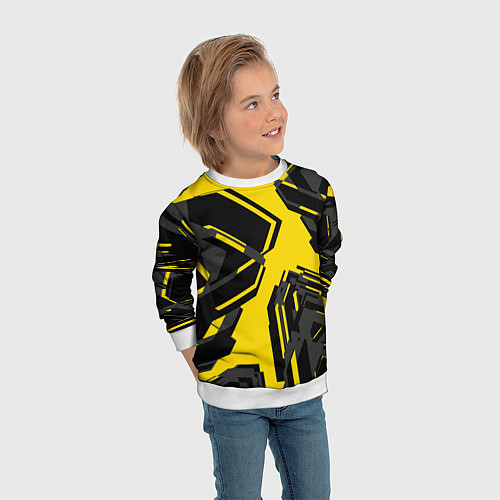Детский свитшот Абстракция Город / 3D-Белый – фото 3