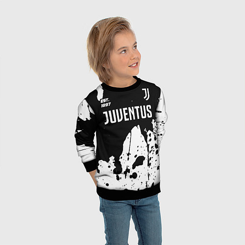Детский свитшот ЮВЕНТУС Est 1897 Брызги / 3D-Черный – фото 3