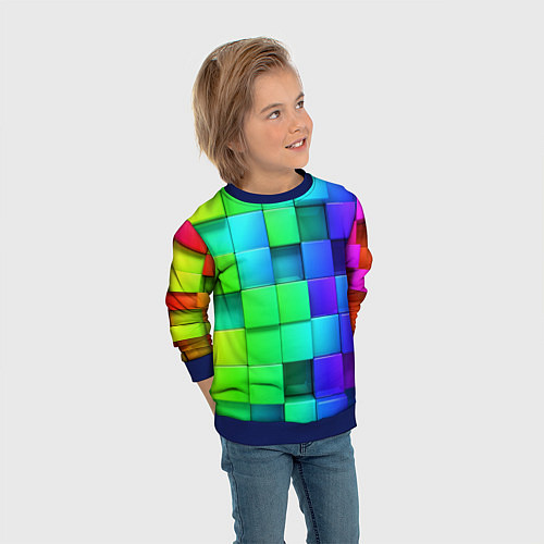 Детский свитшот Color geometrics pattern Vanguard / 3D-Синий – фото 3