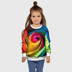 Свитшот детский Роза fashion 2022, цвет: 3D-белый — фото 2