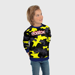 Свитшот детский Roblox Камуфляж Чёрно-Жёлтый, цвет: 3D-синий — фото 2