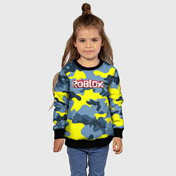 Свитшот детский Roblox Камуфляж Жёлто-Голубой, цвет: 3D-черный — фото 2