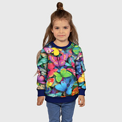 Свитшот детский Стая бабочек Pattern, цвет: 3D-синий — фото 2