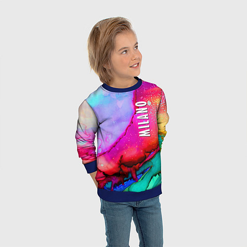 Детский свитшот Milano Fashion pattern / 3D-Синий – фото 3