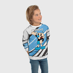 Свитшот детский Cuphead синяя чашечка, цвет: 3D-белый — фото 2