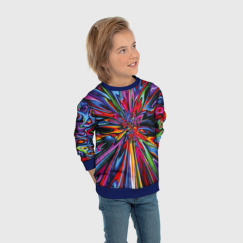 Детский свитшот Color pattern Impressionism / 3D-Синий – фото 3