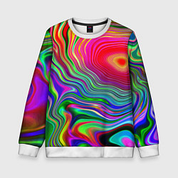 Свитшот детский Expressive pattern Neon, цвет: 3D-белый