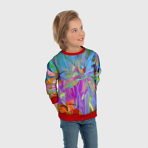 Детский свитшот Abstract color pattern Summer 2022 / 3D-Красный – фото 3