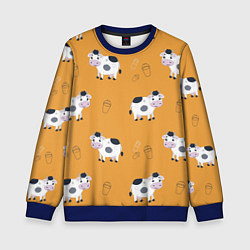 Детский свитшот Веселые коровки с ведрами молока