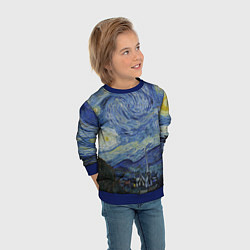 Свитшот детский Звездная ночь Ван Гога, цвет: 3D-синий — фото 2