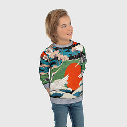 Свитшот детский Воспоминания об Японии, цвет: 3D-меланж — фото 2