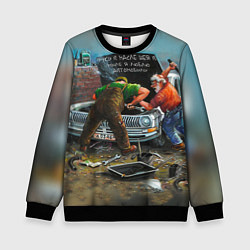 Свитшот детский Руки в масле, шея в мыле, цвет: 3D-черный