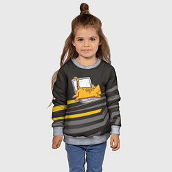 Свитшот детский Котик лежит на ноутбуке, цвет: 3D-меланж — фото 2