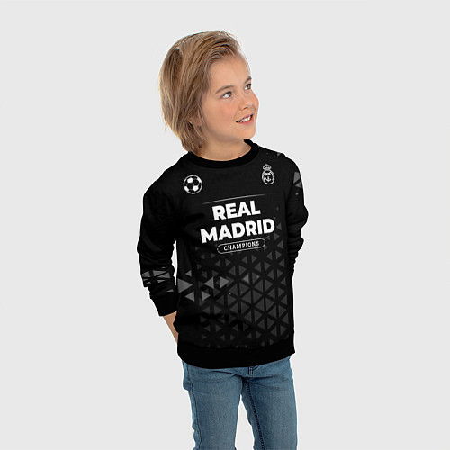 Детский свитшот Real Madrid Форма Champions / 3D-Черный – фото 3