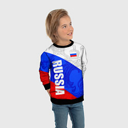 Свитшот детский RUSSIA - SPORTWEAR - ТРИКОЛОР, цвет: 3D-черный — фото 2