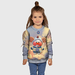 Свитшот детский Лалафанфан с ушками в облачках, цвет: 3D-меланж — фото 2