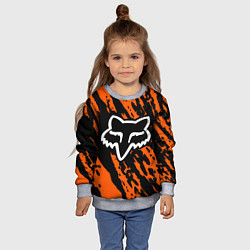 Свитшот детский FOX MOTOCROSS ORANGE, цвет: 3D-меланж — фото 2