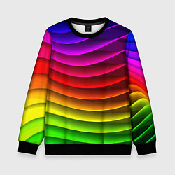 Свитшот детский Color line neon pattern Abstraction Summer 2023, цвет: 3D-черный