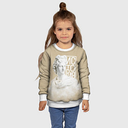 Свитшот детский Античная история, цвет: 3D-белый — фото 2