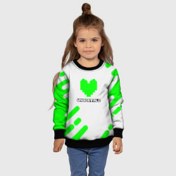 Свитшот детский Undertale сердце зелёное, цвет: 3D-черный — фото 2