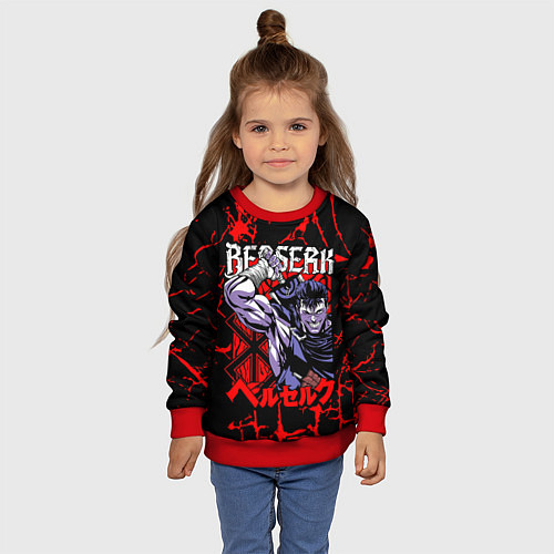 Детский свитшот БЕРСЕРК BERSERK GUTS / 3D-Красный – фото 4