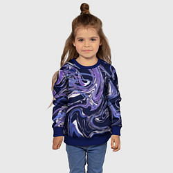 Свитшот детский Фиолетовая магия Абстракция с мраморными разводами, цвет: 3D-синий — фото 2