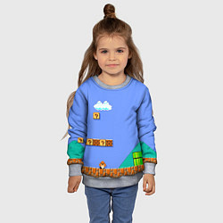 Свитшот детский Марио дизайн, цвет: 3D-меланж — фото 2