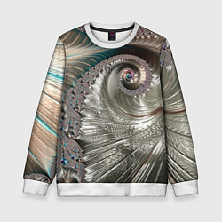 Детский свитшот Fractal pattern Spiral Серебристый фрактал спираль