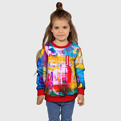 Свитшот детский Импрессионизм Лето Абстракция Impressionism Summer, цвет: 3D-красный — фото 2